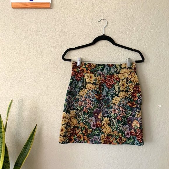 Sandro Paris floral woven skirt